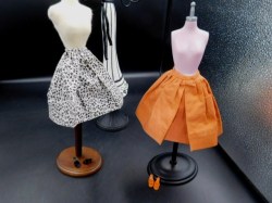 1962 BARBIE ORANGE,  OR BLACK AND WHITE GATHER PAK SKIRT AND  MULES  choice